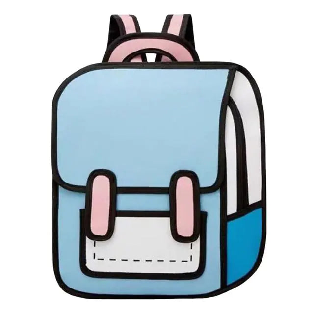 2D Comic Adjustable Strap Bookbag