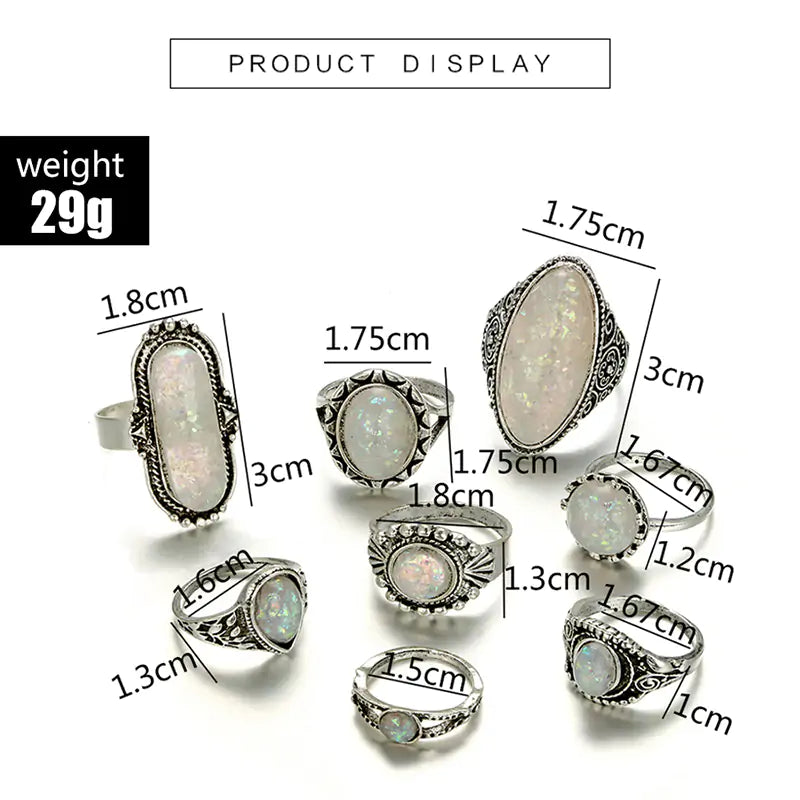 Antique Silver Color Rings Sets