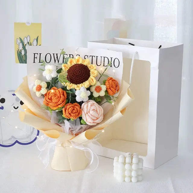 Artificial Knitting Flowers Bouquet