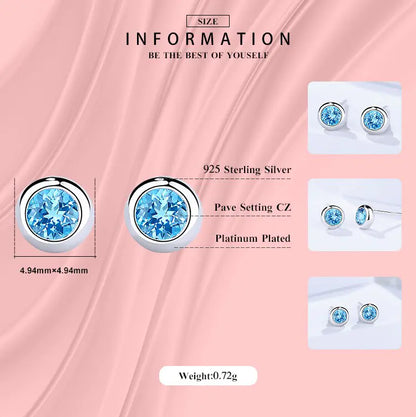 Round Rock Blue Crystal Earrings