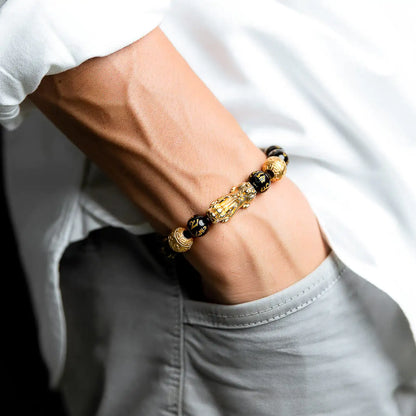 The Wealth Attractor Feng Shui Black Obsidian Bracelet